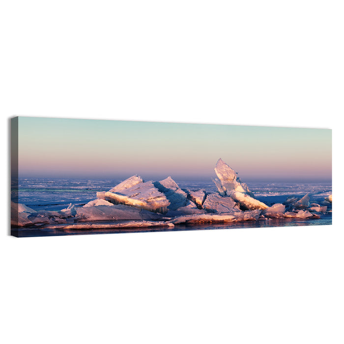 Lake Balkhash Ice Hummocks Wall Art as a canvas print
