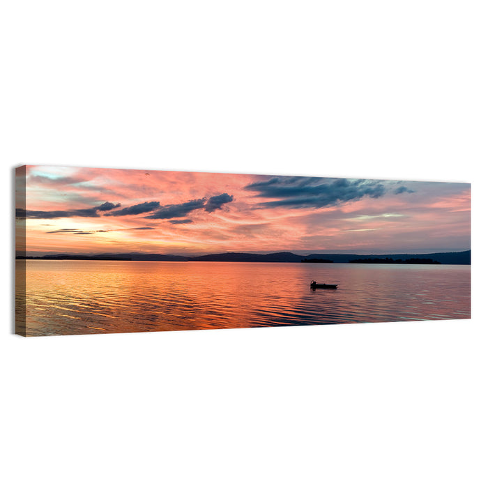 Lake Champlain Sunset Wall Art as a canvas print