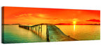 Sea Pier Sunset Wall Art