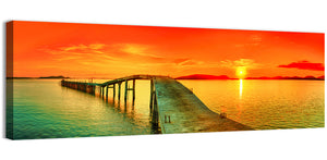 Sea Pier Sunset Wall Art