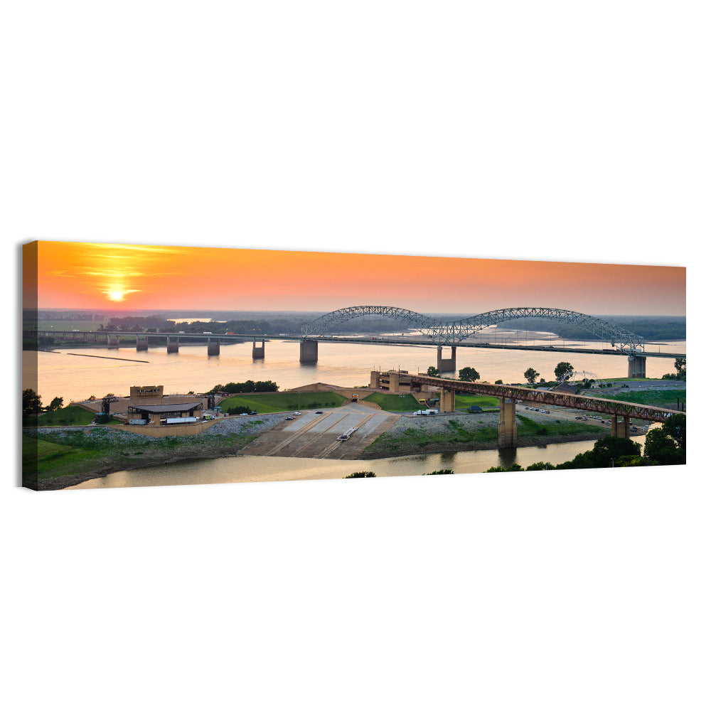 Hernando De Soto Bridge at Sunset Wall Art