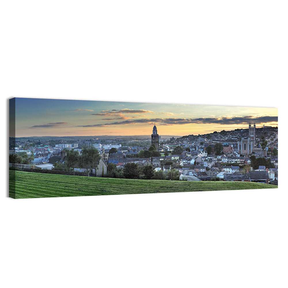 Cork Sunset Skyline Wall Art, canvas print, panoramic
