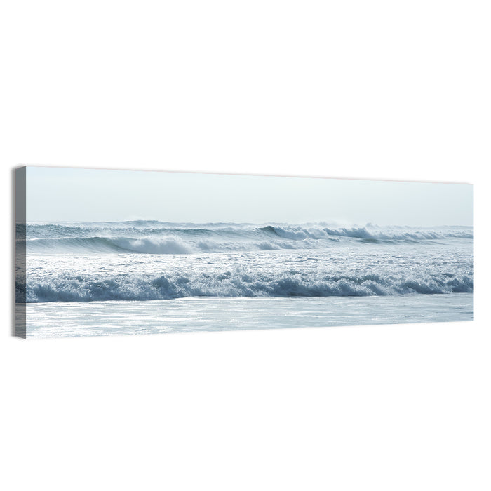 Misty Horizon Ocean Waves Wall Art as a canvas print