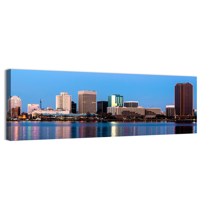 Norfolk Skyline at Twilight Wall Art as a canvas print