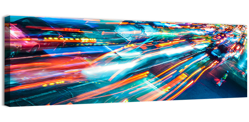Night Traffic Light Trails Wall Art