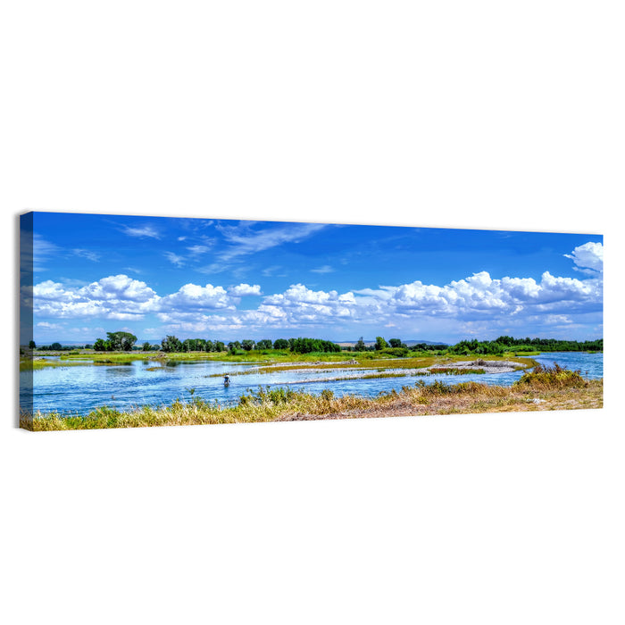 Snake River Fly Fishing, Idaho Wall Art as a canvas print