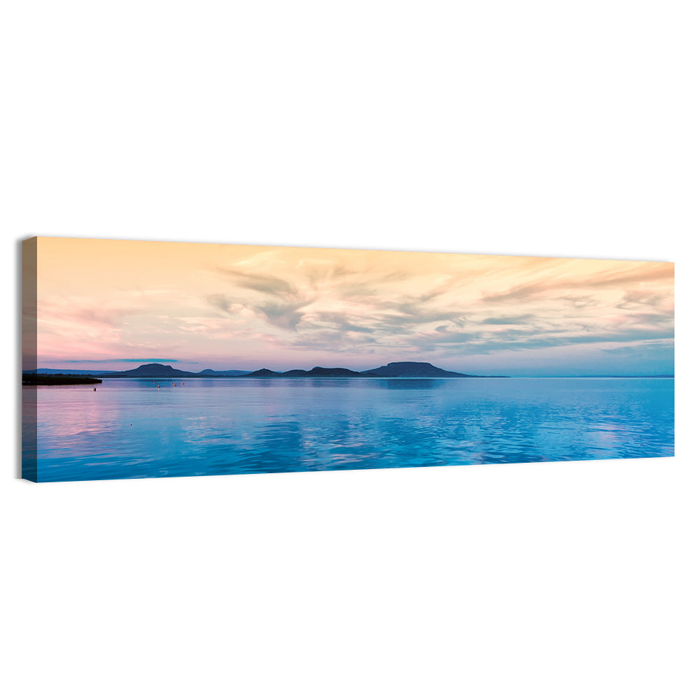 Lake Balaton at Golden Hour Wall Art, canvas print, panoramic