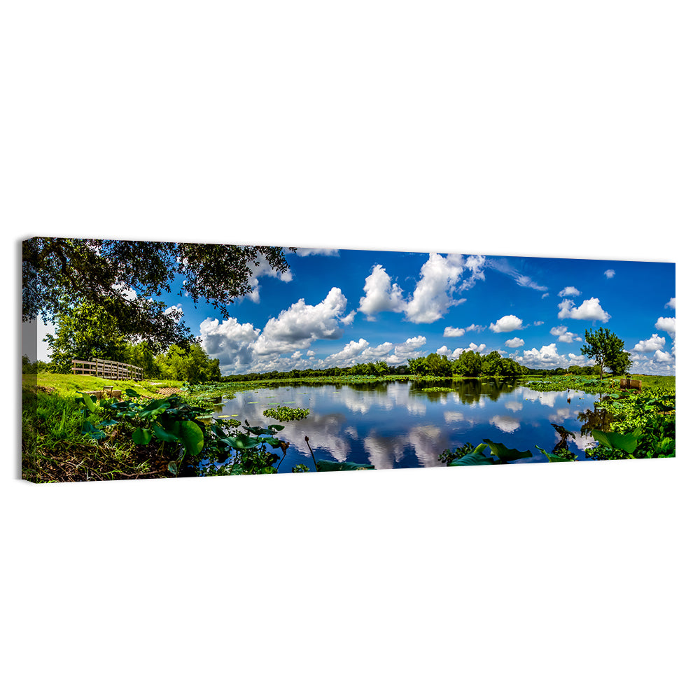 Brazos Bend Lake Reflection Wall Art, canvas print, panoramic