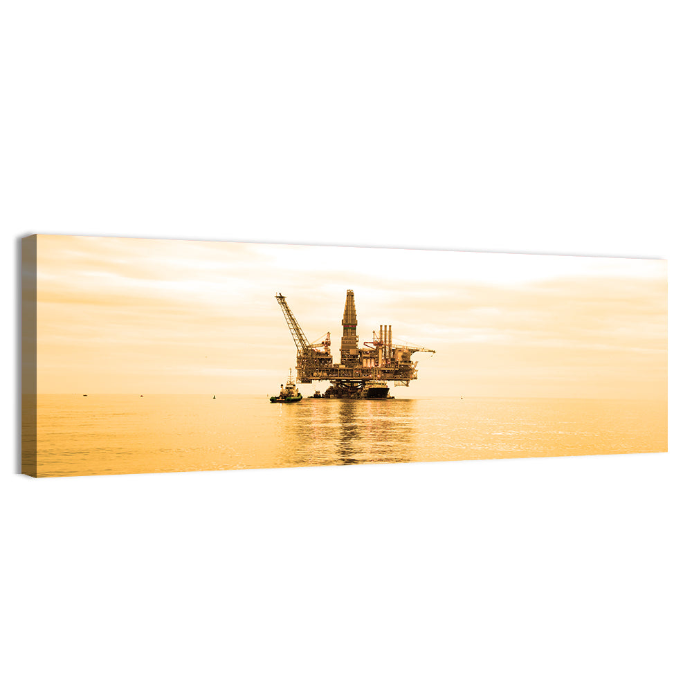 Oil Rig Sunset Wall Art