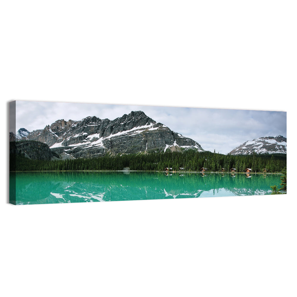 Lake Ohara Turquoise Reflection Wall Art, canvas print, panoramic