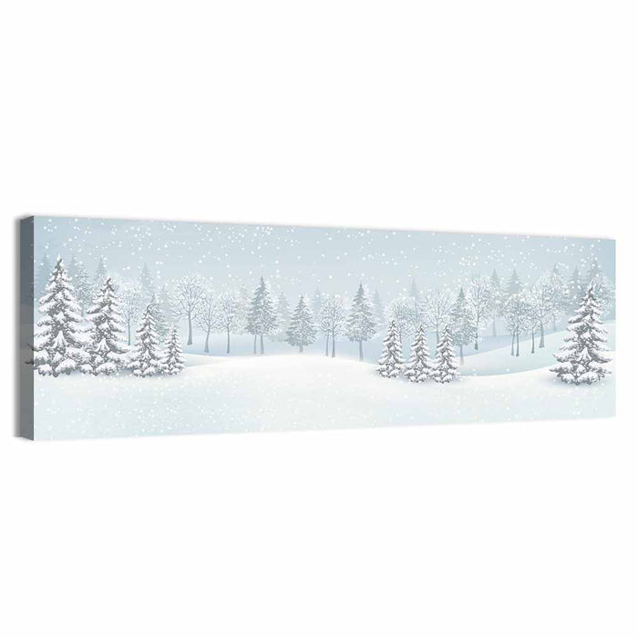 Winter Wonderland Illustration Wall Art as a canvas print