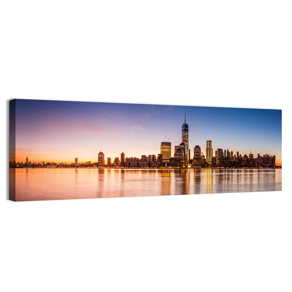 One World Trade Center Sunrise Wall Art, canvas print, panoramic