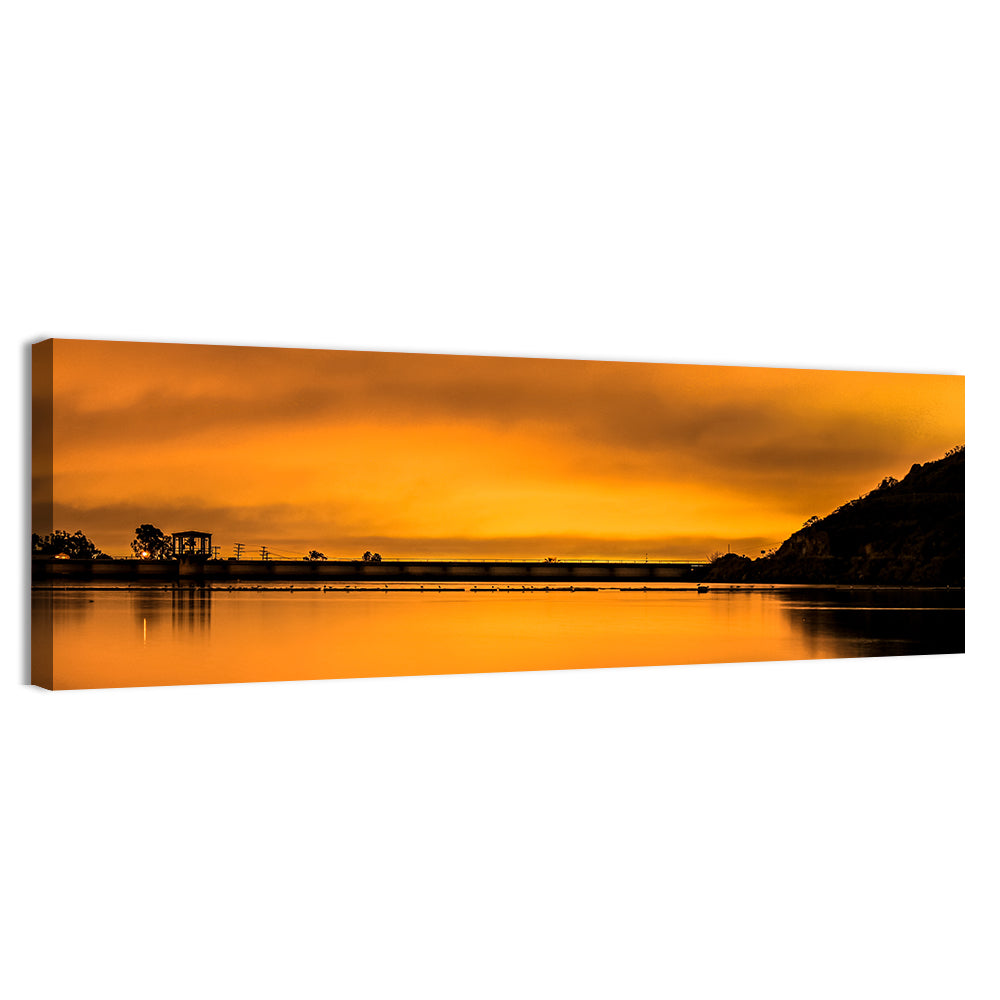 Lake Murray Sunset Wall Art, canvas print, panoramic