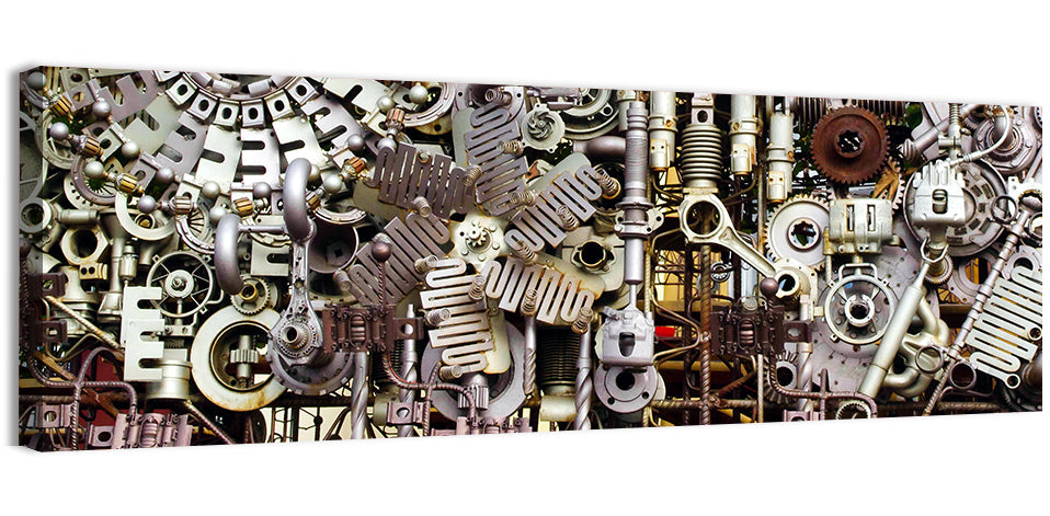 Industrial Gearwork Parts Collage Wall Art