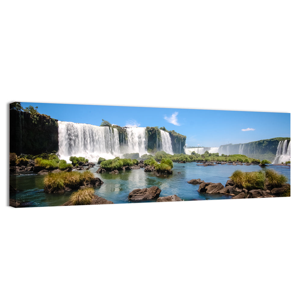 Iguazu River and Falls, Foz Do Iguaçu Wall Art, canvas print, panoramic