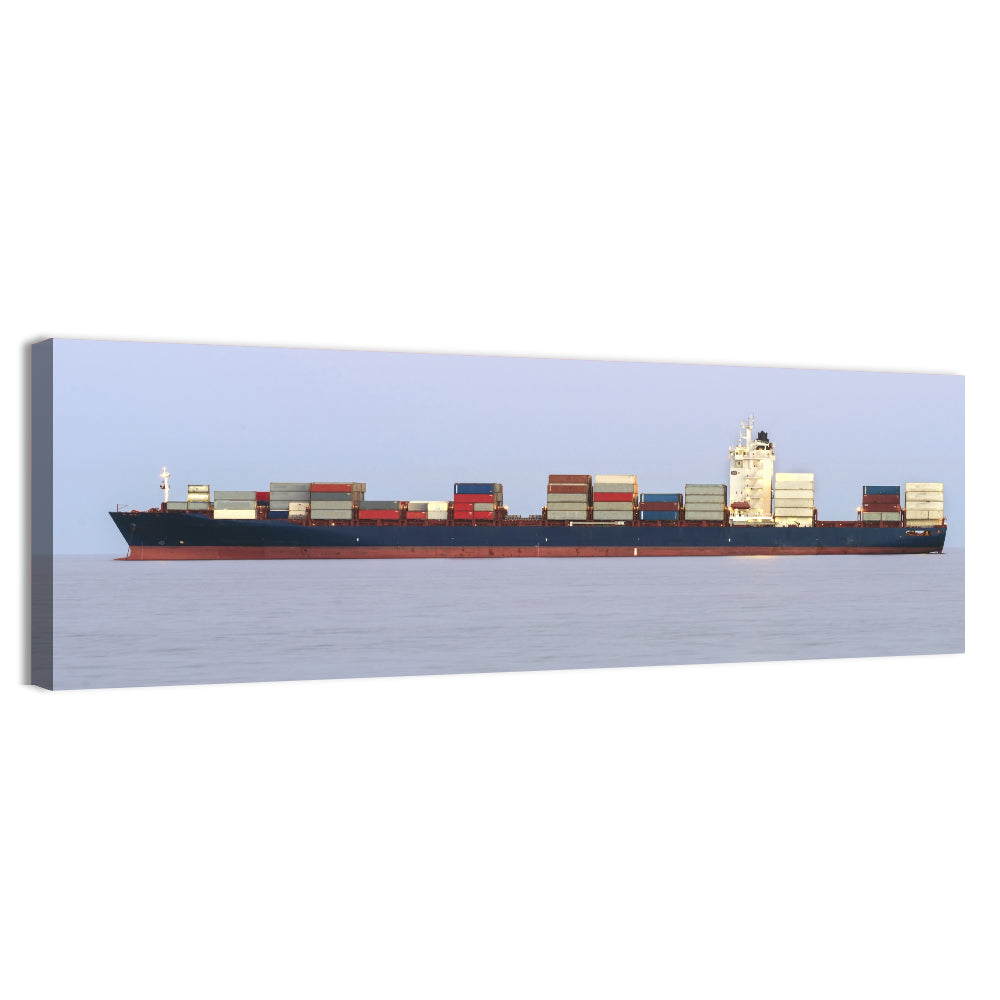 Container Ship on the Ocean Wall Art