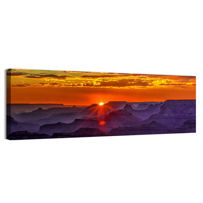 Lipan Point Sunset Sunburst Wall Art as a canvas print
