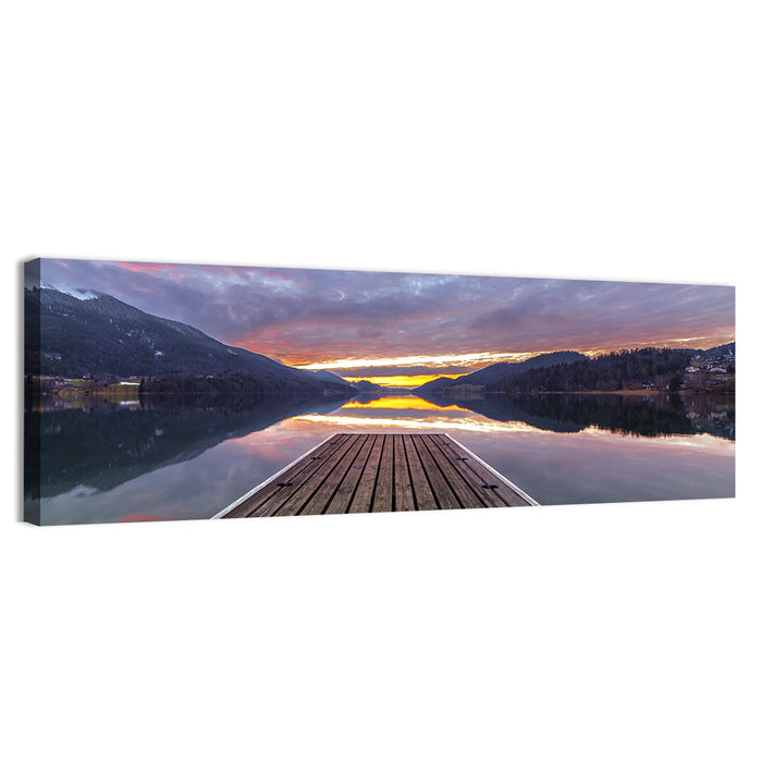 Fuschlsee Pier at Sunset Wall Art as a canvas print
