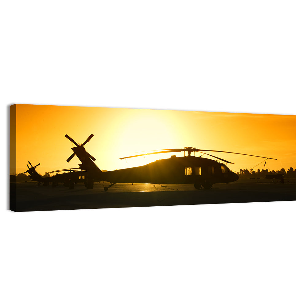 Helicopter Squadron at Sunset Wall Art