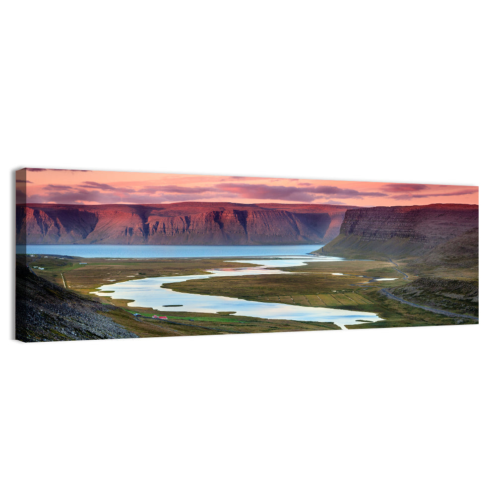 Westfjords Dusk, Iceland Wall Art, canvas print, panoramic