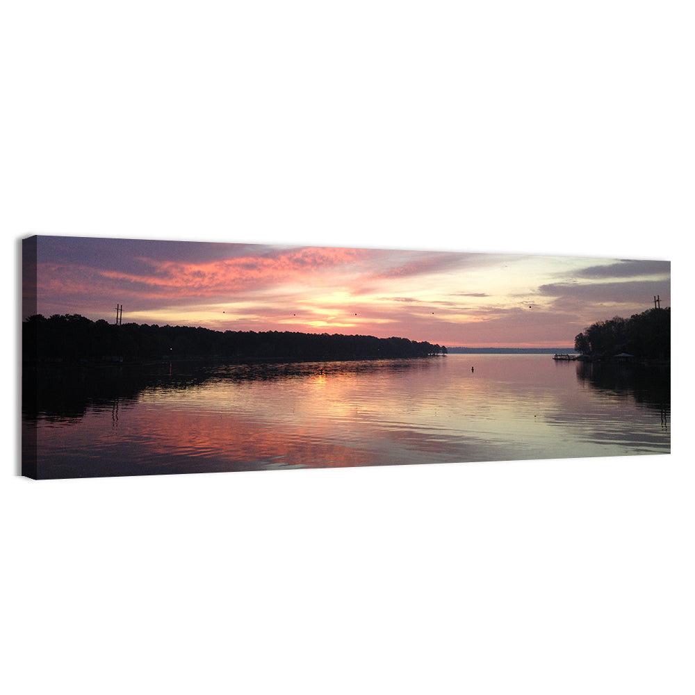 Lake Eufaula Sunset Wall Art, canvas print, panoramic