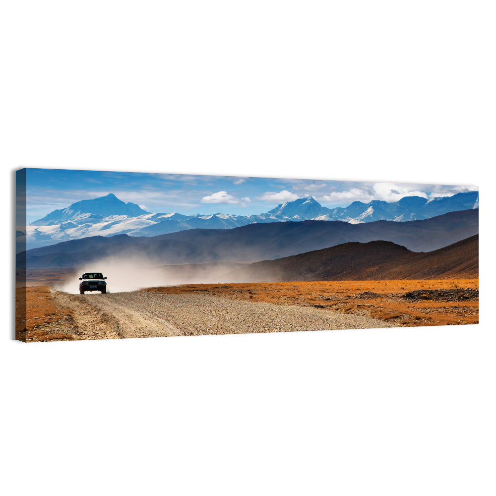 Road to Everest, Tibetan Highlands Wall Art, canvas print, panoramic