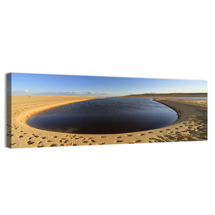 Fayoum Lake Footprints Wall Art as a canvas print