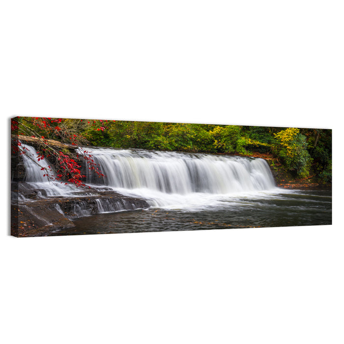 Blue Ridge Autumn Waterfall Wall Art as a canvas print