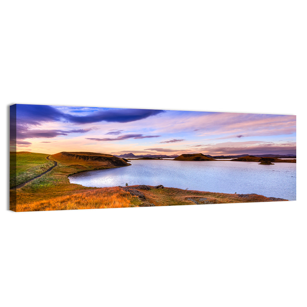 Sunset Over Lake Myvatn Wall Art
