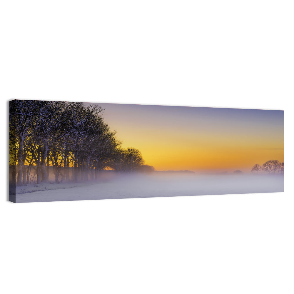 Winter Fog at Sunset Wall Art