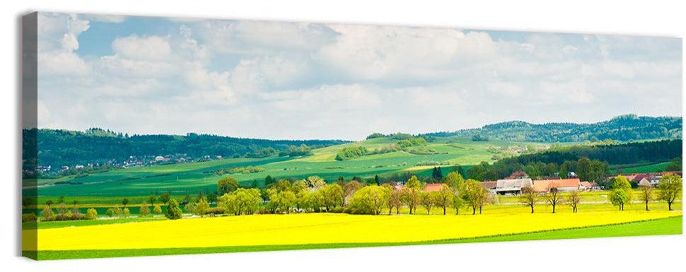 Czech Rapeseed Fields Wall Art, canvas print, panoramic