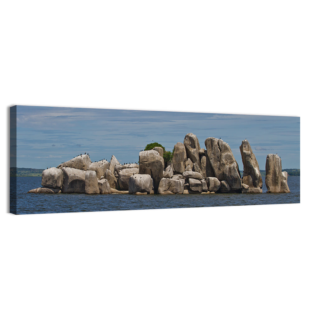 Stony Islet Lake Victoria Wall Art, canvas print, panoramic