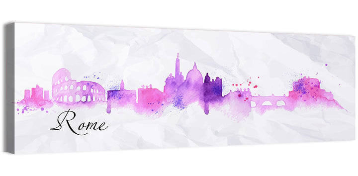 Watercolor Rome Skyline Wall Art