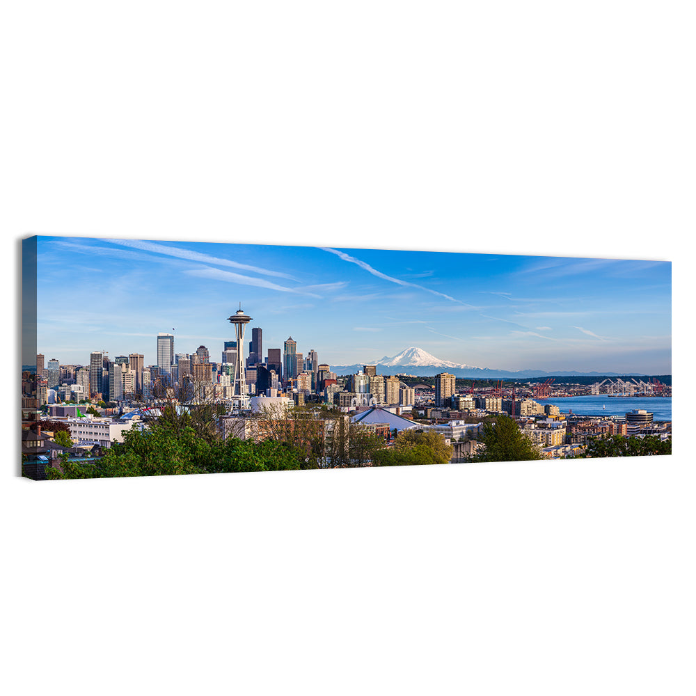 Seattle Skyline with Mount Rainier Wall Art