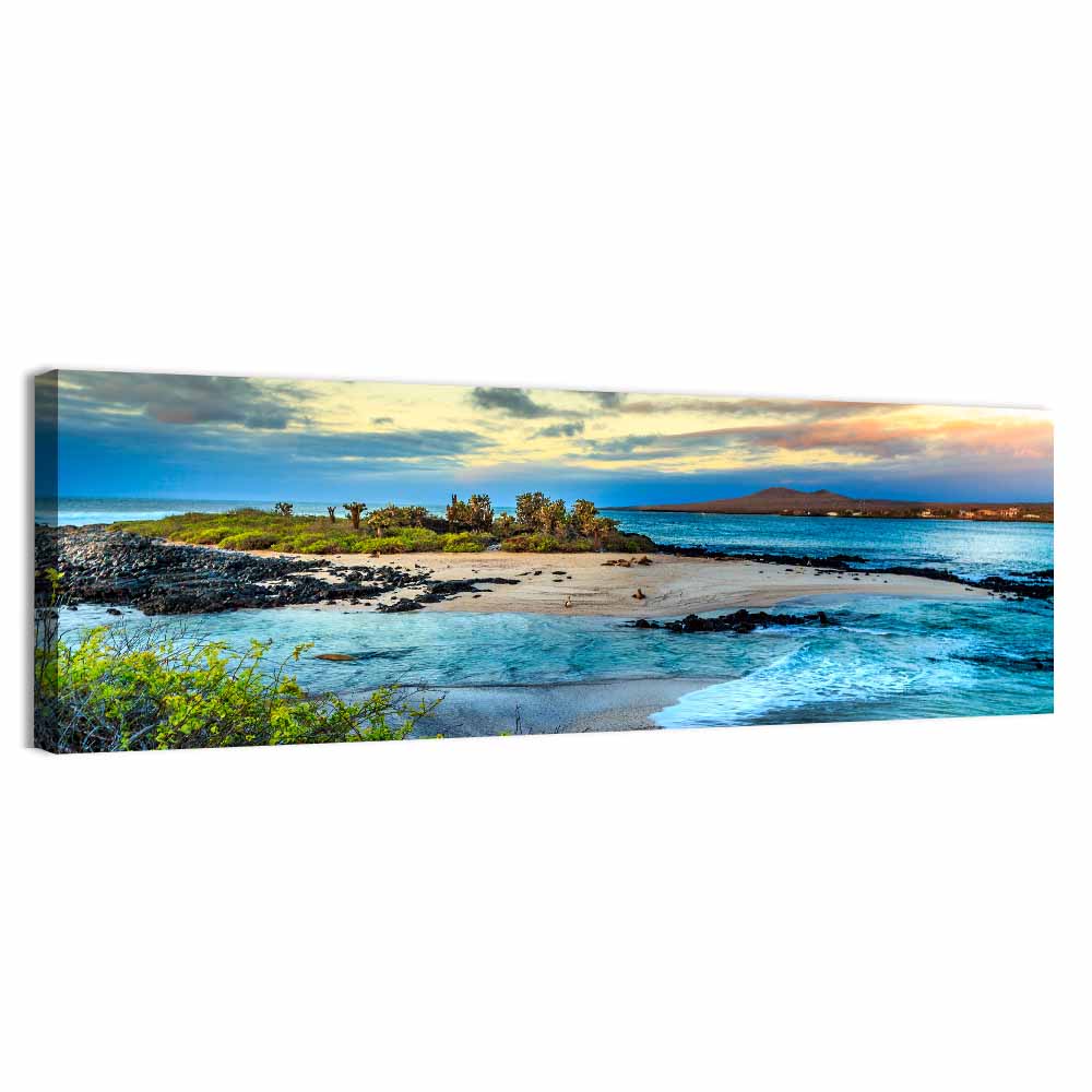 Galapagos Volcanic Shoreline Wall Art, canvas print, panoramic
