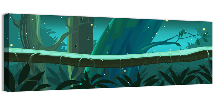 Digital Jungle Night Wall Art as a canvas print