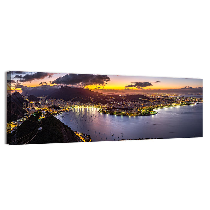 Rio De Janeiro Night Skyline Wall Art as a canvas print
