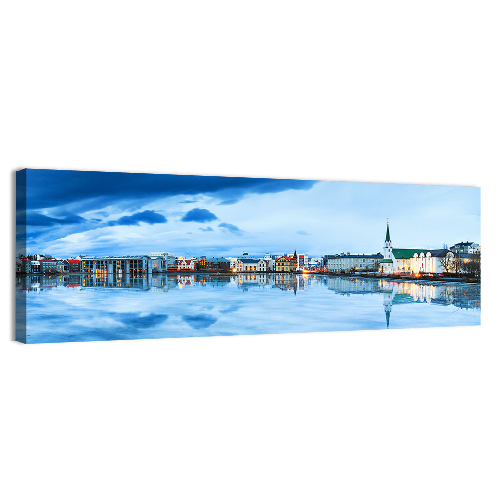 Reykjavik Tjornin Reflection Wall Art