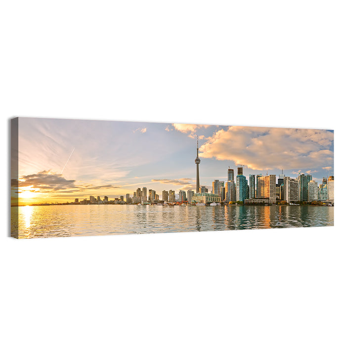 Toronto Golden Hour Skyline Wall Art as a canvas print