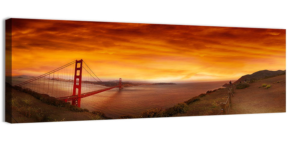 Golden Gate Bridge at Sunset Wall Art