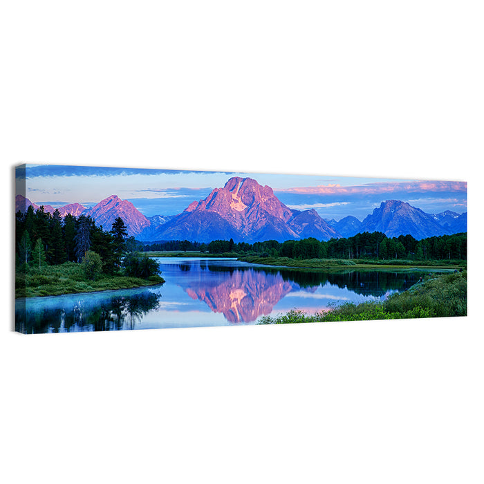 Oxbow Bend Dawn Reflection Wall Art as a canvas print