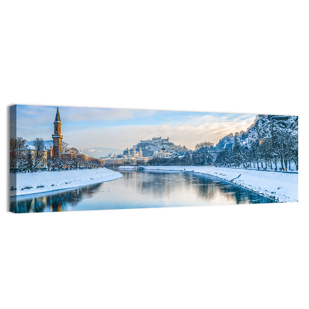 Salzach River, Salzburg Wall Art, canvas print, panoramic