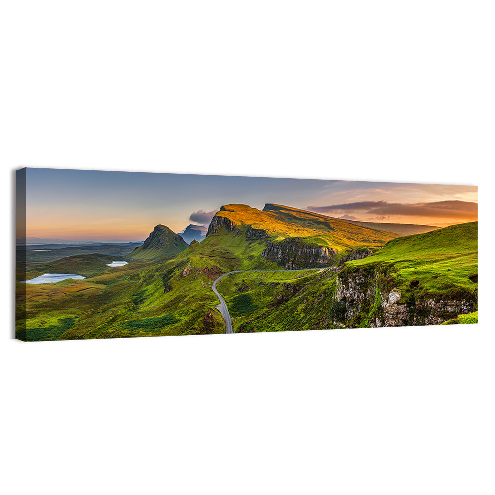 Quiraing Golden Hour, Isle of Skye Wall Art, canvas print, panoramic