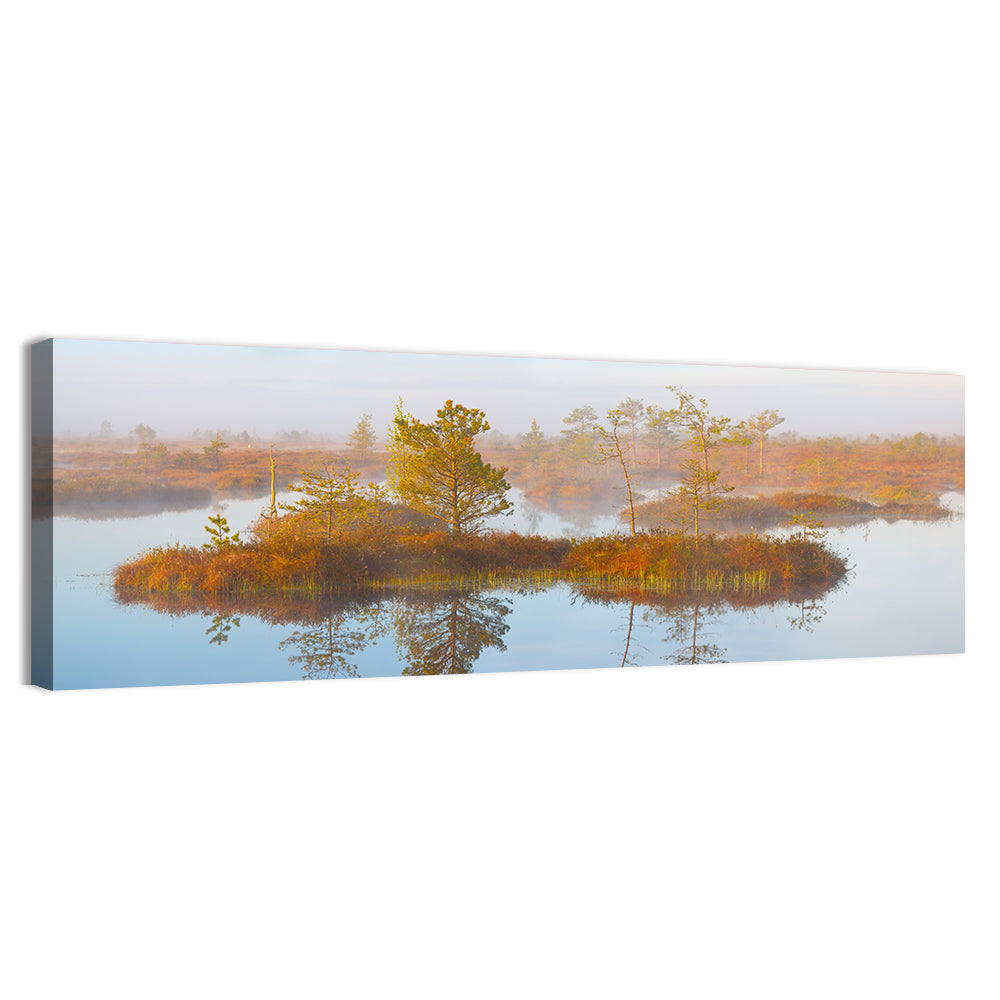 Yelnya Swamp Reflection Wall Art, canvas print, panoramic