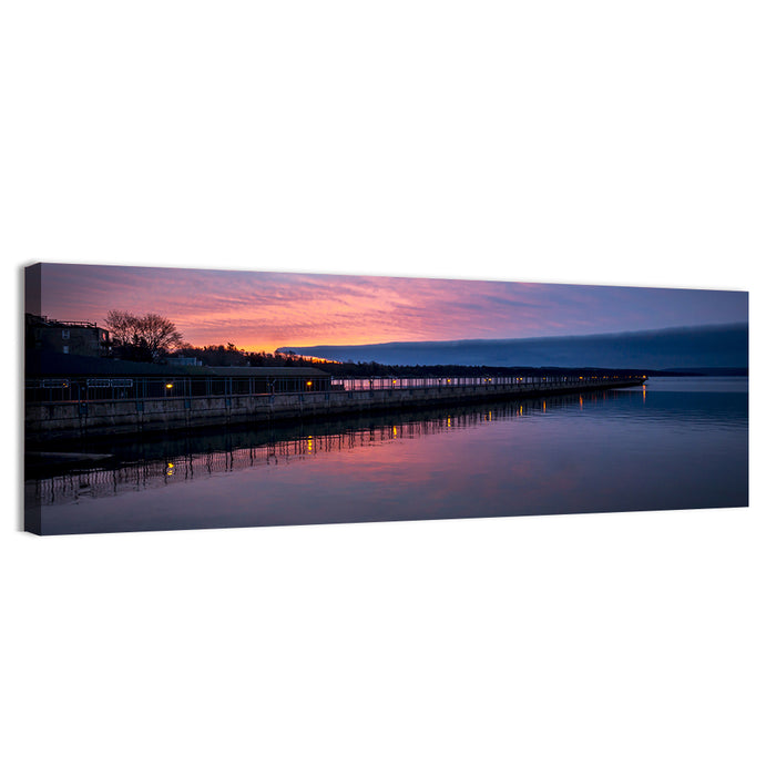 Skaneateles Lake Pier at Dusk Wall Art as a canvas print