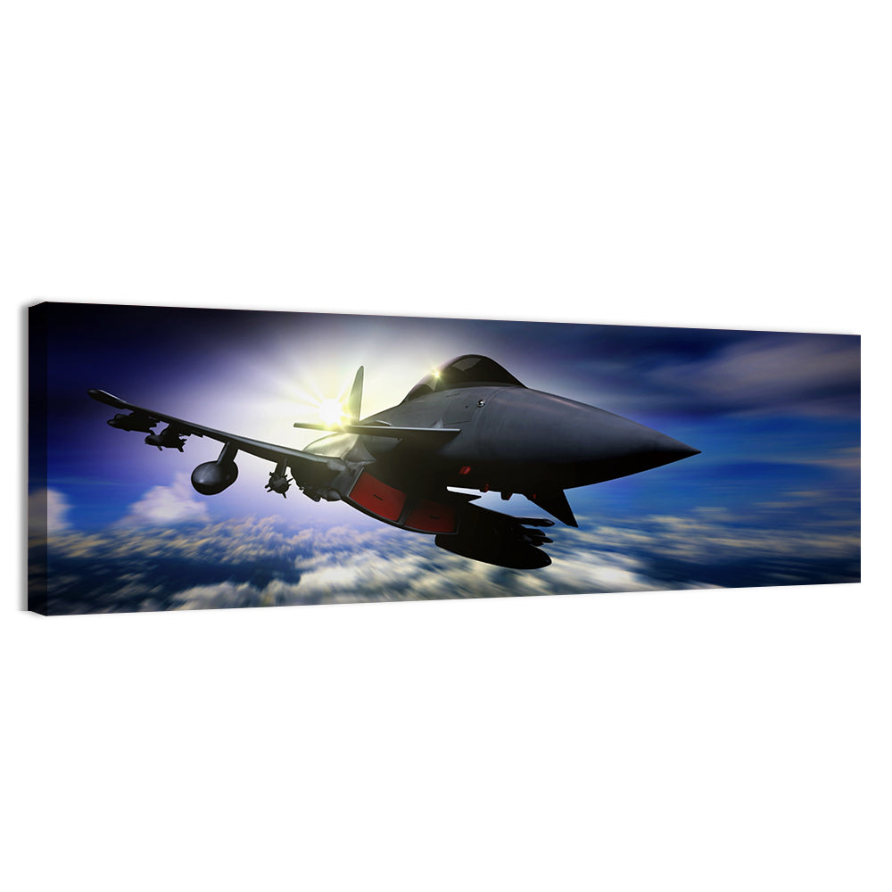 Military Jet at Sunrise Wall Art