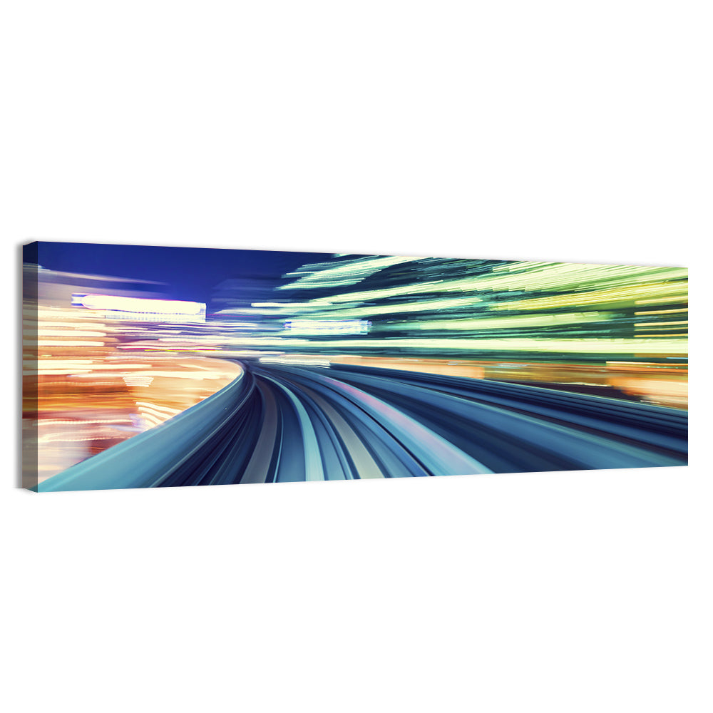 Curved Monorail Light Trails Wall Art