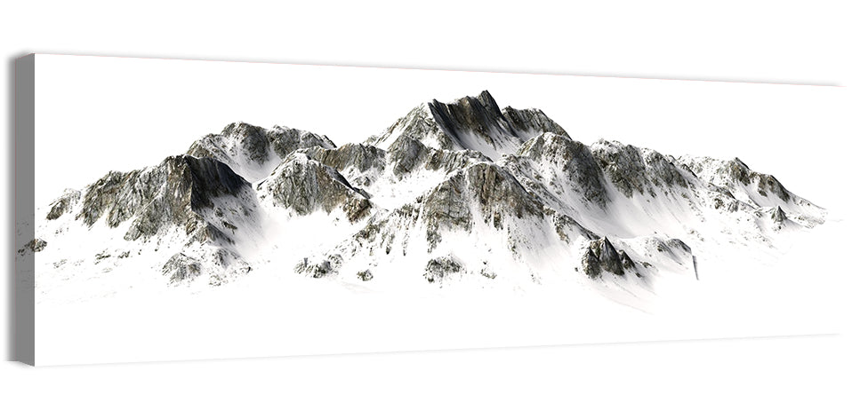 Winter Snow-capped Mountain Range Wall Art