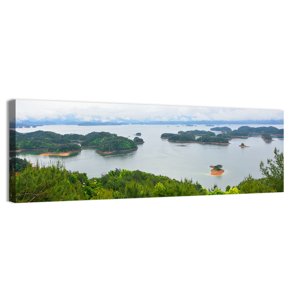 Qiandao Lake Islands View Wall Art, canvas print, panoramic