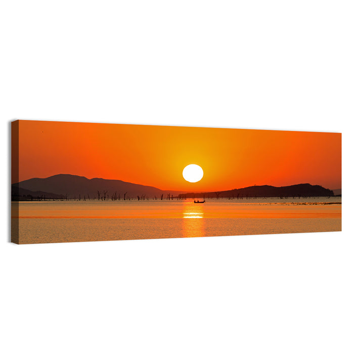 Lake Kariba Sunset Silhouette Wall Art as a canvas print